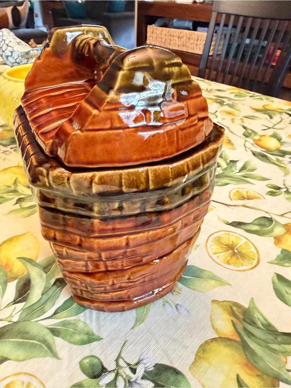 Brown Ceramic 'Wish I Had a Cookie' Cookie Jar